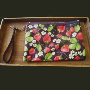 Strawberry Wristlet with removable keychain